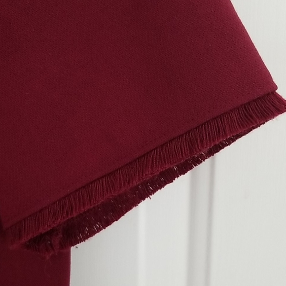 LOFT Red Wine-Colored Dress with Fringes - Women Size 4 - Picture 3 of 7